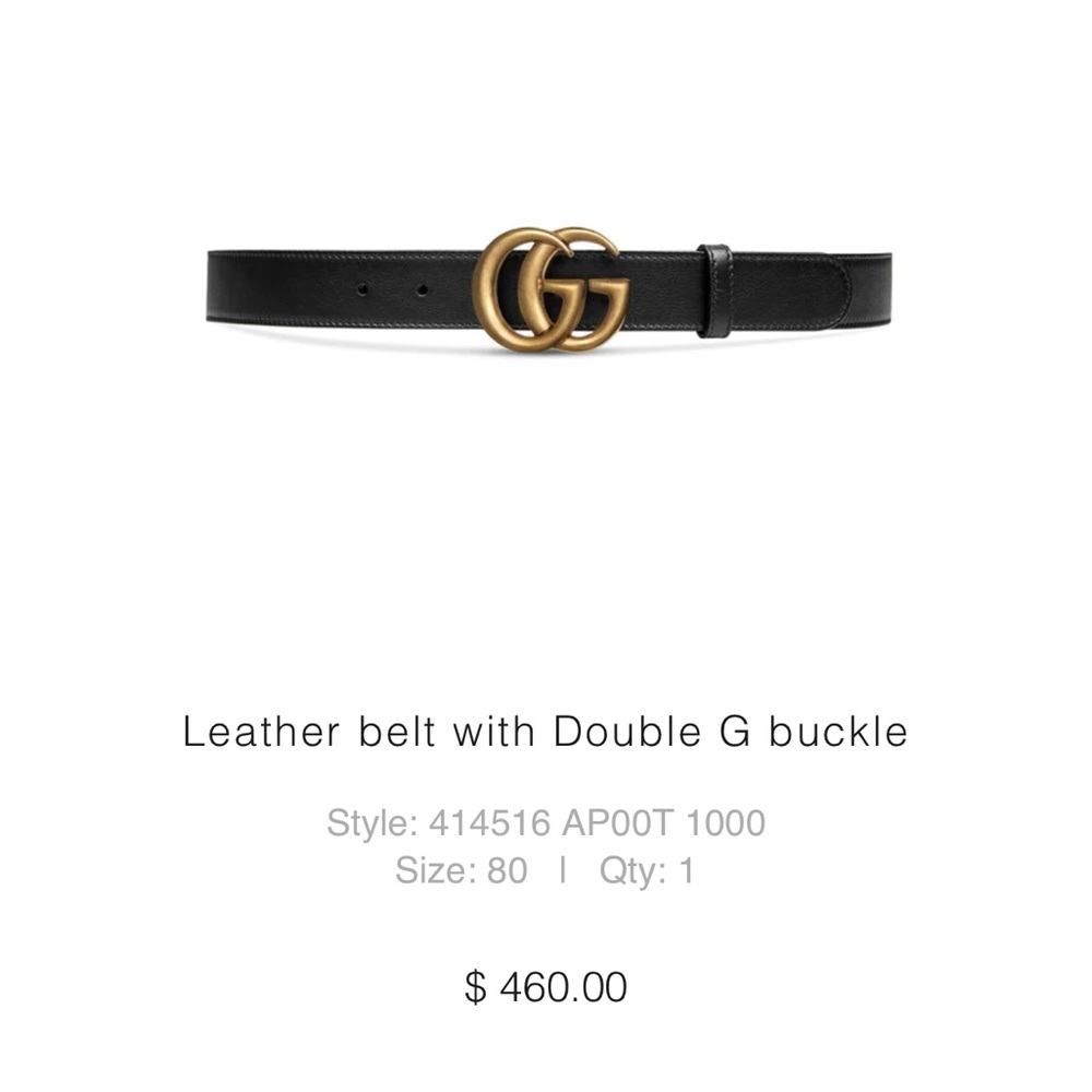 Black Gucci belt with gold